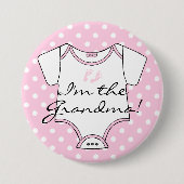 Ik ben de oma Pink Polka Dot Ronde Button 7,6 Cm (Voorkant)