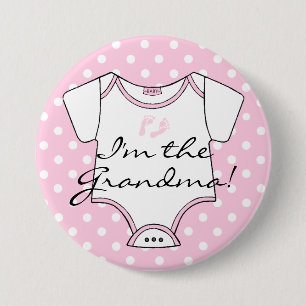 Ik ben de oma Pink Polka Dot Ronde Button 7,6 Cm