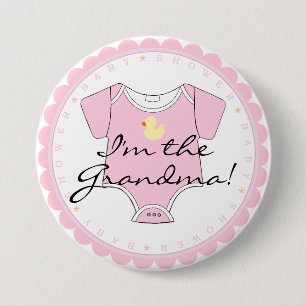Ik ben de oma Roze Rubber Duck Ronde Button 7,6 Cm