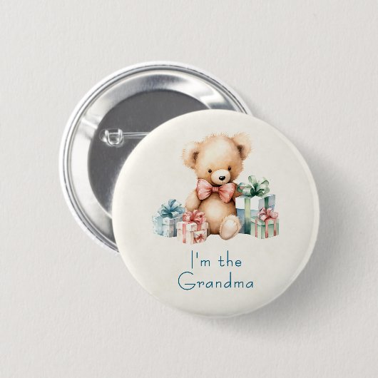 Ik ben de oma Schattigee teddybeer Ronde Button 5,7 Cm (Voorkant /achterkant)