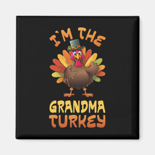 Ik ben de oma Turkije Funny Thanksgiving familie M Magneet