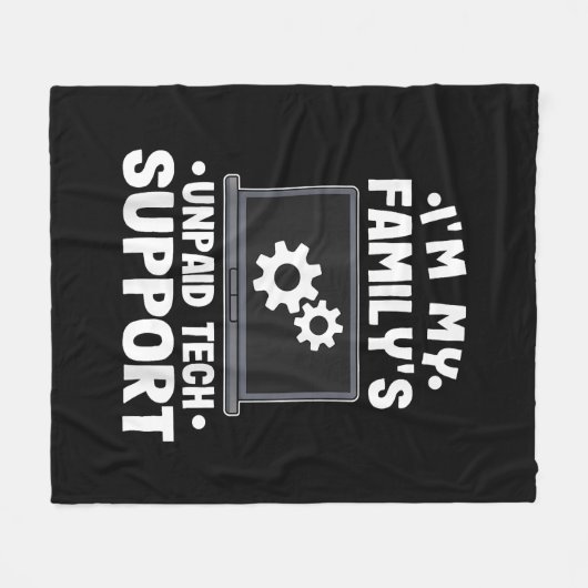 Ik ben de onbetaalde computer van mijn familie voo fleece deken (Voorkant (Horizontaal))