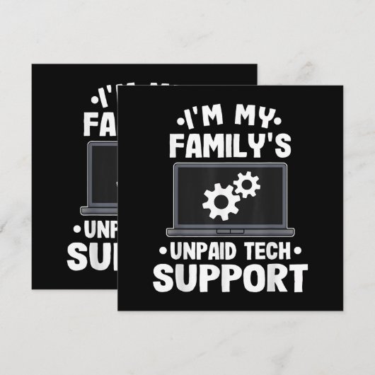 Ik ben de onbetaalde computer van mijn familie voo save the date (Voorkant / Achterkant)