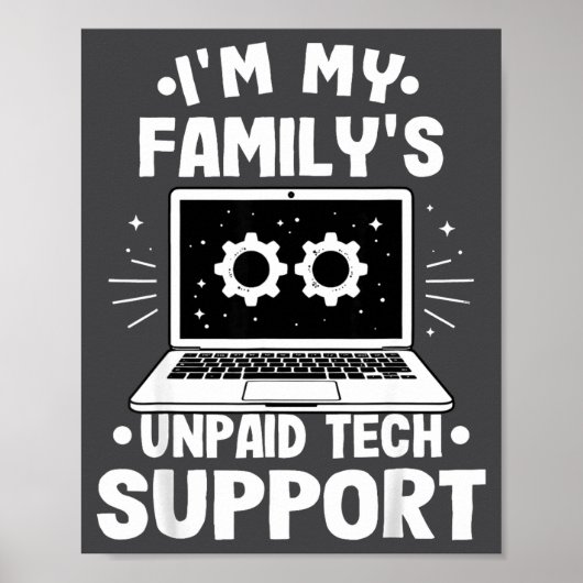 Ik ben de onbetaalde technische ondersteuning van poster (Voorkant)