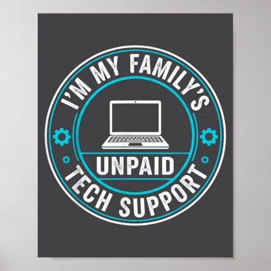 Ik ben de onbetaalde technische ondersteuning van poster (Voorkant)