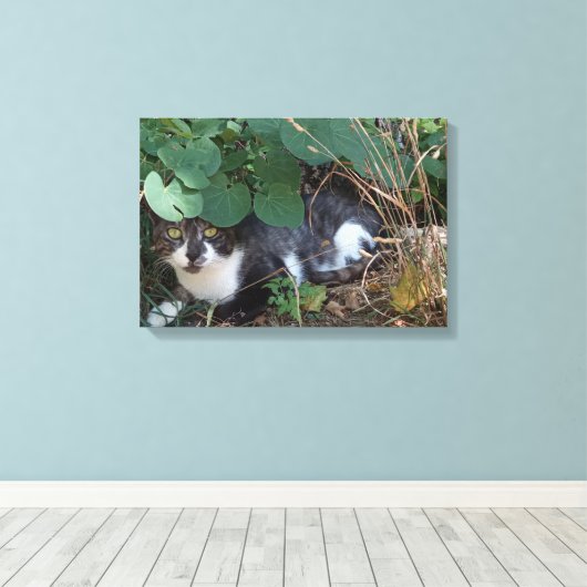 Ik ben de onzichtbare kat canvas afdruk (Insitu (Houten vloer))