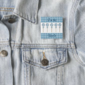 "ik ben de Oom" Blauw Vierkante Button 5,1 Cm (In situ)