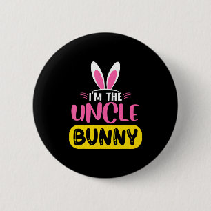 Ik ben de oom Bunny Konijn Oren Ei Grappig Pasen D Ronde Button 5,7 Cm