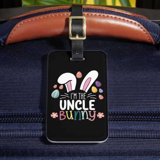 Ik ben de Oom Bunny Paasfamilie Matching Bagagelabel (Voorkant Insitu 2)