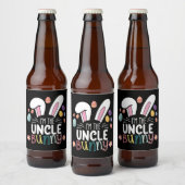 Ik ben de Oom Bunny Paasfamilie Matching Bier Etiket (Flessen)