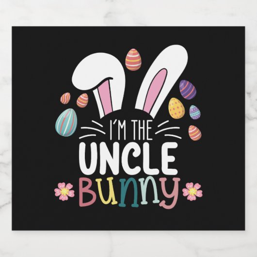 Ik ben de Oom Bunny Paasfamilie Matching Bier Etiket (Enkel label)