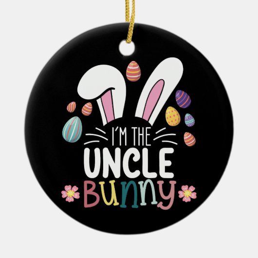 Ik ben de Oom Bunny Paasfamilie Matching Keramisch Ornament (Voorkant)