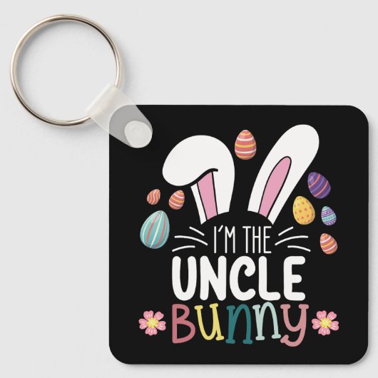 Ik ben de Oom Bunny Paasfamilie Matching Sleutelhanger (Voorkant)