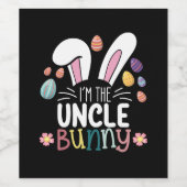 Ik ben de Oom Bunny Paasfamilie Matching Wijn Etiket (Enkel label)