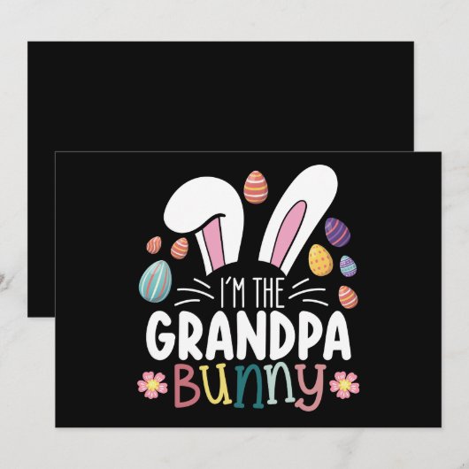Ik ben de opa Bunny Paasfamilie Matching Kaart (Voorkant / Achterkant)