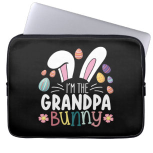 Ik ben de opa Bunny Paasfamilie Matching Laptop Sleeve