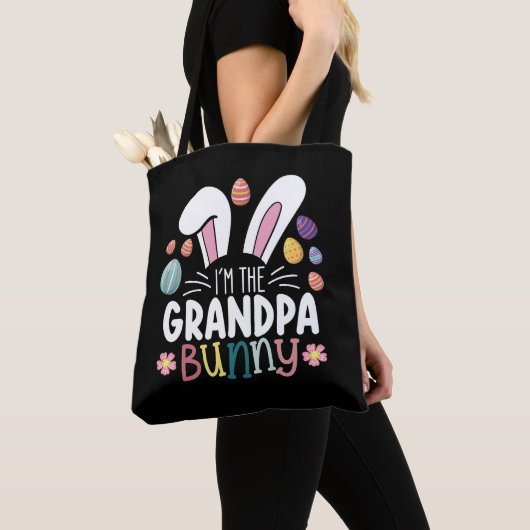 Ik ben de opa Bunny Paasfamilie Matching Tote Bag (Dichtbij)