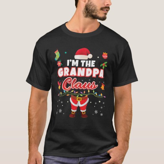 Ik ben de opa Claus Matching Family Merry Christus T-shirt (Voorkant)