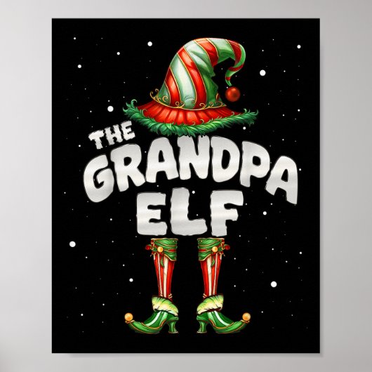Ik ben de opa Elf Familie Matching Group Christma Poster (Voorkant)