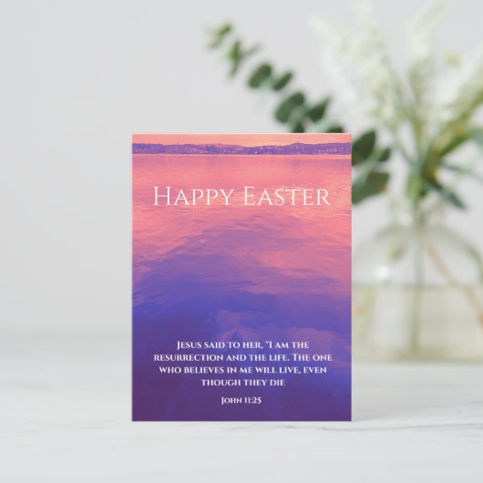 Ik ben de opstanding | Bijbelvers Custom Easter Briefkaart (Staand voorkant)