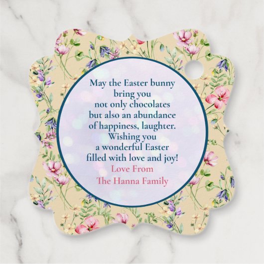 Ik ben de opstanding en het leven bedankjes labels (Achterkant)