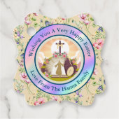 Ik ben de opstanding en het leven bedankjes labels (Voorkant)