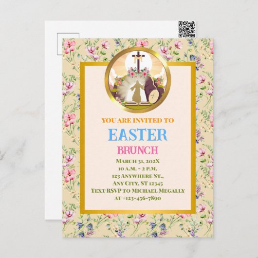 Ik ben de opstanding en het leven briefkaart (Voorkant / Achterkant)