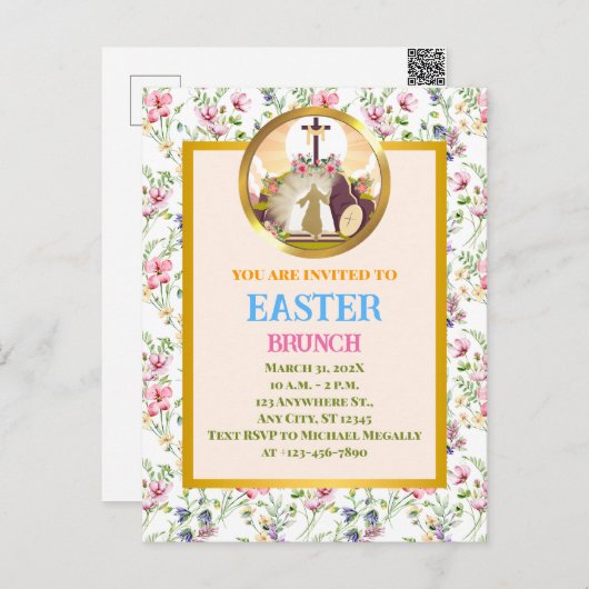 Ik ben de opstanding en het leven briefkaart (Voorkant / Achterkant)