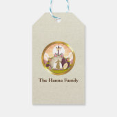 Ik ben de opstanding en het leven cadeaulabel (Achterkant)