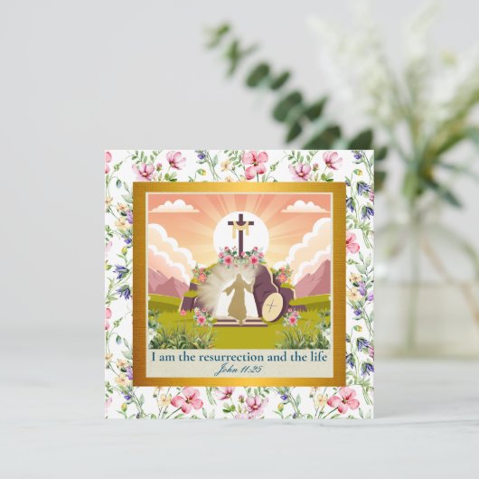 Ik ben de opstanding en het leven  kaart (Staand voorkant)