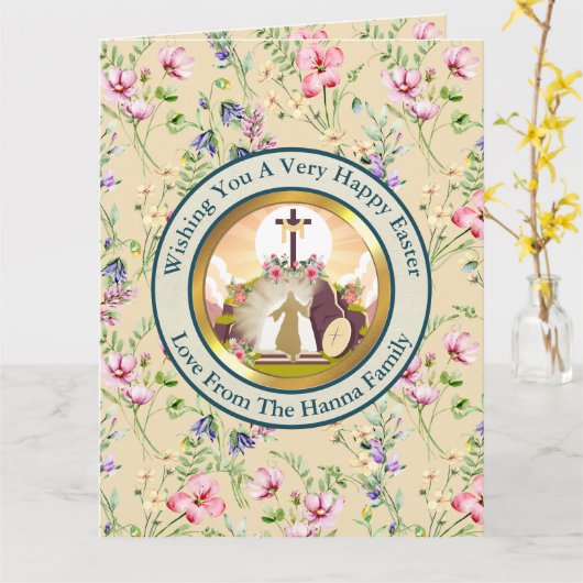 Ik ben de opstanding en het leven kaart (Gele Bloem)