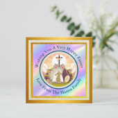 Ik ben de opstanding en het leven kerstkaart kaart (Staand voorkant)