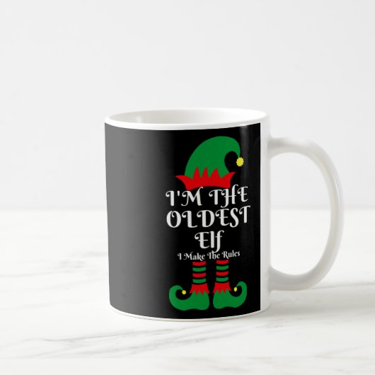 Ik ben de oudste elf Kerstman Helpers Matching Fa Koffiemok (Rechts)