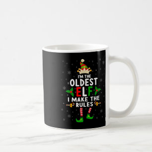 Ik ben de oudste Elf Xmas Elf broer/zus neef Match Koffiemok