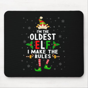Ik ben de oudste Elf Xmas Elf broer/zus neef Match Muismat