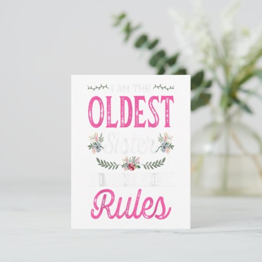 Ik ben de oudste, maak de regel, cadeau voor grote kaart (Staand voorkant)