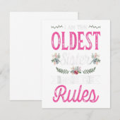 Ik ben de oudste, maak de regel, cadeau voor grote kaart (Voorkant / Achterkant)
