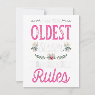 Ik ben de oudste, maak de regels, cadeau voor grot kaart