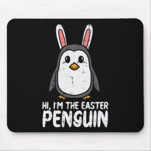 Ik ben de paasperiode Pinguïn Cute Bunny Oren Vrou Muismat