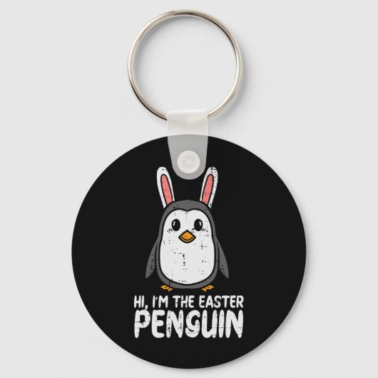 Ik ben de paasperiode pinguïn Cute Bunny Oren Vrou Sleutelhanger (Voorkant)