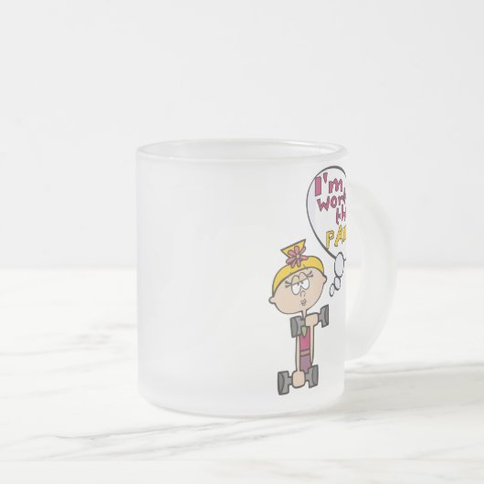 Ik ben de Pain Fitness waard Matglas Koffiemok (Voorkant rechts)