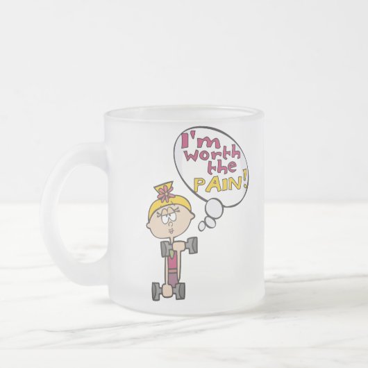 Ik ben de Pain Fitness waard Matglas Koffiemok (Links)