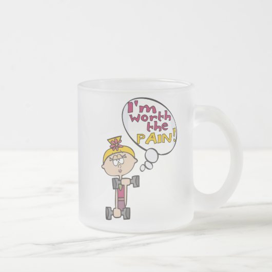 Ik ben de Pain Fitness waard Matglas Koffiemok (Rechts)