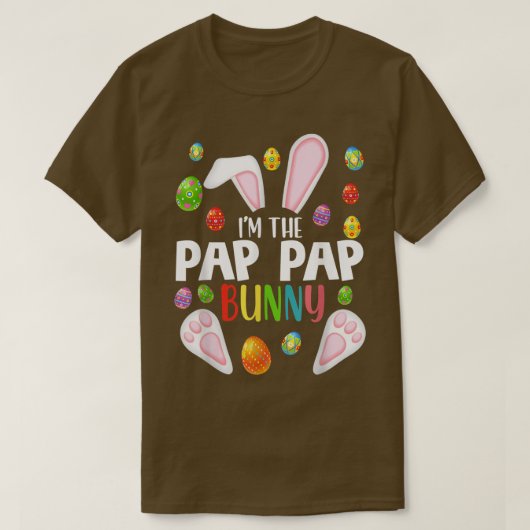 Ik ben de Pap Pap Bunny Funny Matching Family East T-shirt (Design voorkant)