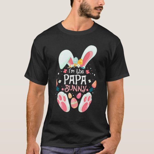 Ik ben de Papa Bunny Matching Family Easter Party  T-shirt (Voorkant)