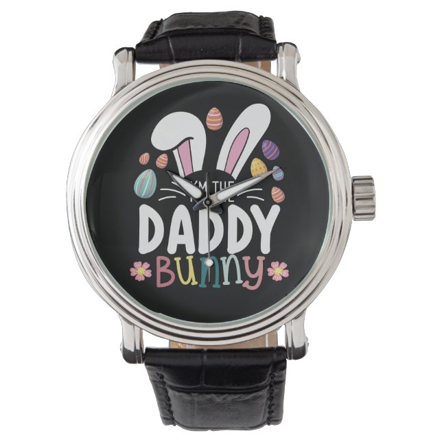 Ik ben de papa papa konijn paasfamilie matching horloge (Voorkant)