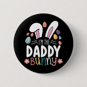 Ik ben de papa vader konijn paasfamilie matching ronde button 5,7 cm