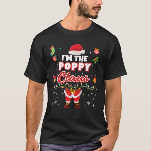 Ik ben de papie Claus Matching Familie Merry Chris T-shirt (Voorkant)