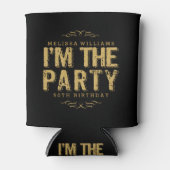 Ik ben de Partij Modern Happy 50th Birthday Blikjeskoeler (Voorkant)