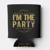 Ik ben de Partij Modern Happy 50th Birthday Blikjeskoeler (Achterkant)